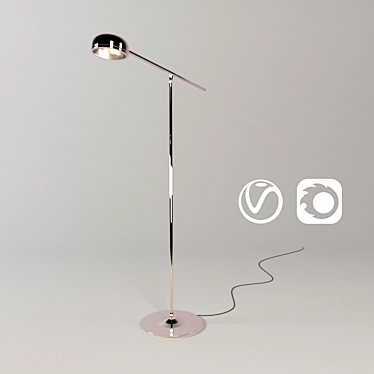 Elegant Floor Lamp - High Detail 3D model image 1 