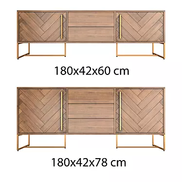 Nordic Cabinet: Sleek Storage Solution 3D model image 1 