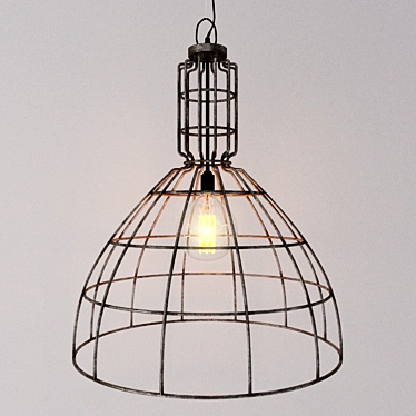 Rustic Noir Pendant Lamp 3D model image 1 