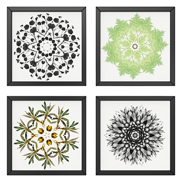 Contemporary Botanical Mandala Art 3D model image 1 