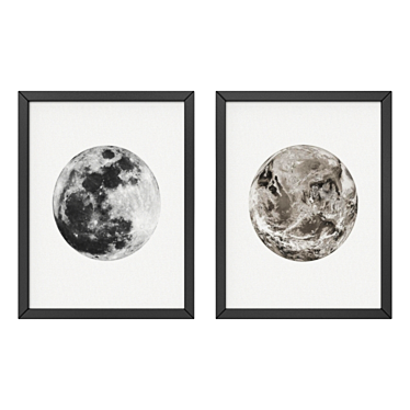  Celestial Art: Earth and Moon 3D model image 1 