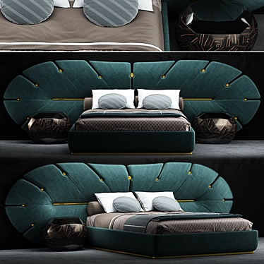 Elegant Design Bed: Polys 1.4M, Verts 734K 3D model image 1 