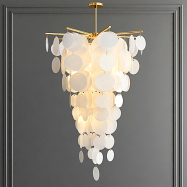 Nimbus Cascade Chandelier: Elegant Lighting Statement 3D model image 1 