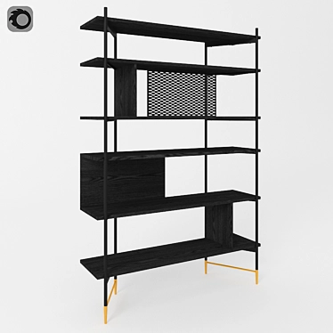 La Forma Milian: Stylish Wooden and Metal Rack 3D model image 1 