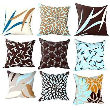 Title (English): Blue and Brown Decorative Pillows
Translation: Декоративные синие и коричневые 3D model image 1 