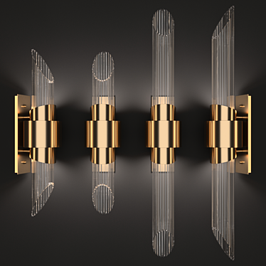 Elegant Gold Tycho Wall Light 3D model image 1 