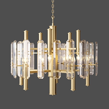 Elegant Sciolari Brass Chandelier 3D model image 1 