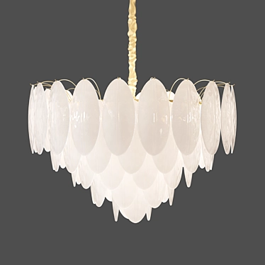 Elegant Murano Glass Chandelier: Mazzega Collection 3D model image 1 