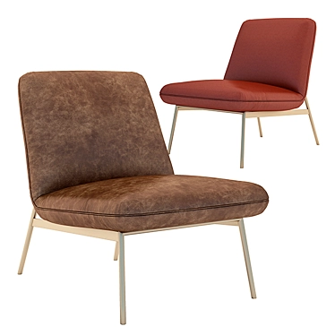 Elegant Brooks Slipper Chair 3D model image 1 