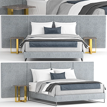 Elegant 3DMax Bed Set 3D model image 1 