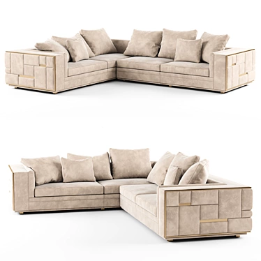 Luxury Leather Sectional Sofa: Visionnaire BABYLON 3D model image 1 