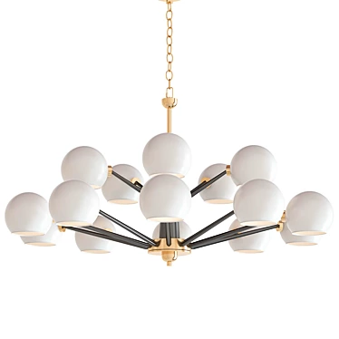 Elegant Thalia Chandelier - White Glass 3D model image 1 