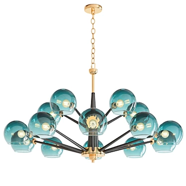 Blue Glass Thalia Chandelier 3D model image 1 