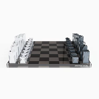 Luxury Acrylic Chess Set 3D model image 1 
