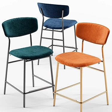 Retro Chic: Fifties Barstool by Calligaris 3D model image 1 