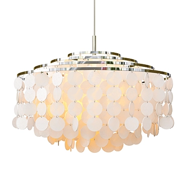 Elegant Capiz Pendant Light 3D model image 1 