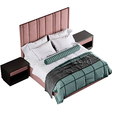Theo Bed: Elegant Design, Premium Comfort 3D model image 1 