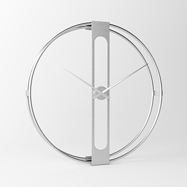 Sleek Silver Clip Wall Clock 3D model image 1 