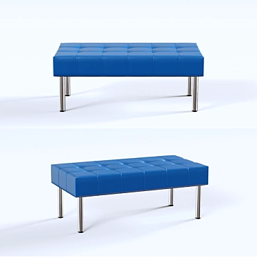 Sleek Business 2-Seater Bench 3D model image 1 