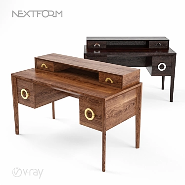 Toscana Nextform OM Desk with 4 Drawers 3D model image 1 