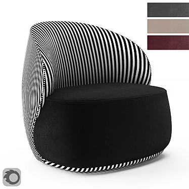 Sleek Pipe Lounge Chair 3D model image 1 