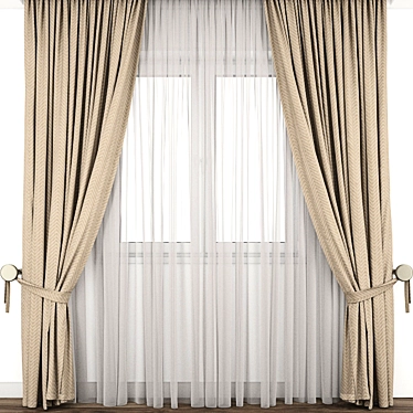 Detailed Curtain Model | 3DS Max, OBJ, Texture 3D model image 1 