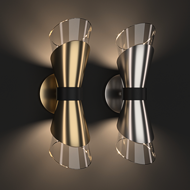 Angie Wall Lamp: Elegant Brass and Nickel Design 3D model image 1 