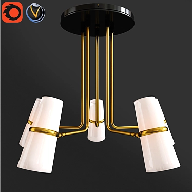 Modern Cedar & Moss Conifer Chandelier 3D model image 1 