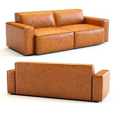 West Elm Sedona Leather Sofa: High-Detailed 3D Model 3D model image 1 