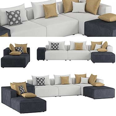 Luxury Italian Natuzzi Sofa 3D model image 1 