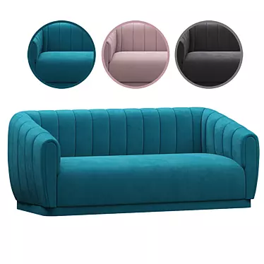 Marissa Velvet Sofa: Luxurious & Stylish 3D model image 1 