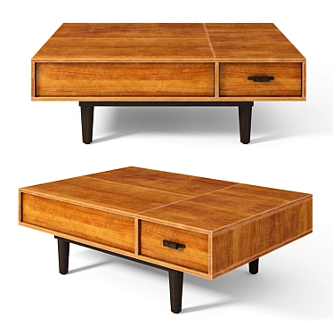 Sleek Mid Century Coffee Table 3D model image 1 