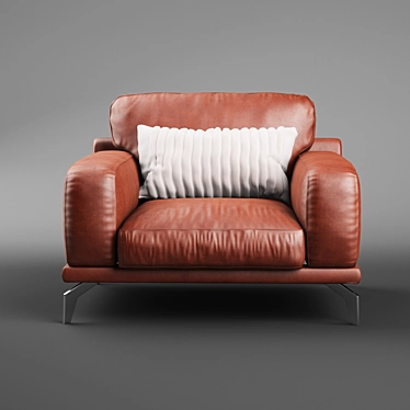 Luxury Peruna Leather Armchair 3D model image 1 