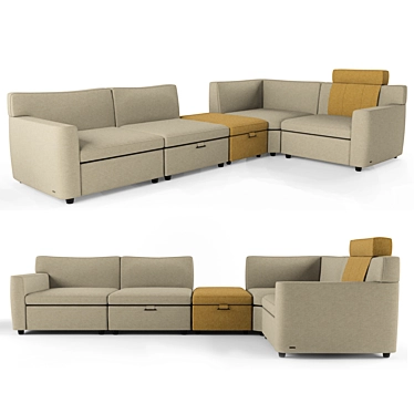 Sophisticated Euforia C015 Sofa 3D model image 1 