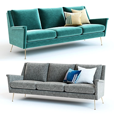 Mid-Century West Elm Carlo Sofa 3D model image 1 