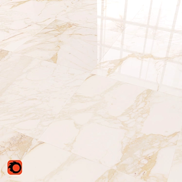 Golden Calacatta Gold Floor Tiles 3D model image 1 