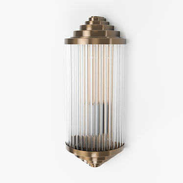 Petitot Wall Light: Antique Brass, 1x60W E14 3D model image 1 