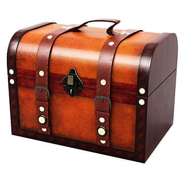 Antique Brown Trunk: Classic Storage Solution 3D model image 1 