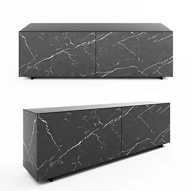 Elegant Silk-Screened Glass Sideboard 3D model image 1 