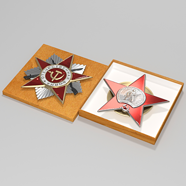 Victory Day Medals: "Otechestvennaya Voina" & "Proletarii vsekh stran, 3D model image 1 