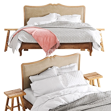 Elegance in Wood: Claremont Bed 3D model image 1 