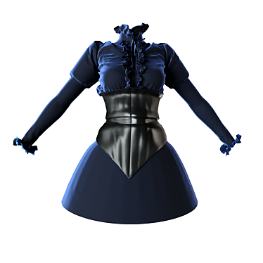 Elegant Victorian Cloth 3D model image 1 