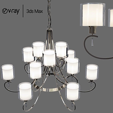 Elegant Invite Chandelier 3D model image 1 