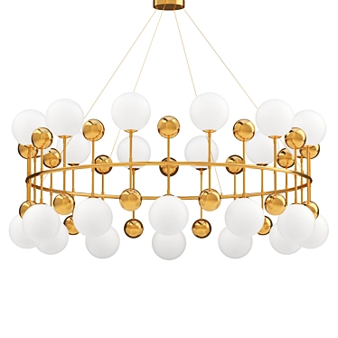 Contemporary Gold Bubble Chandelier 3D model image 1 