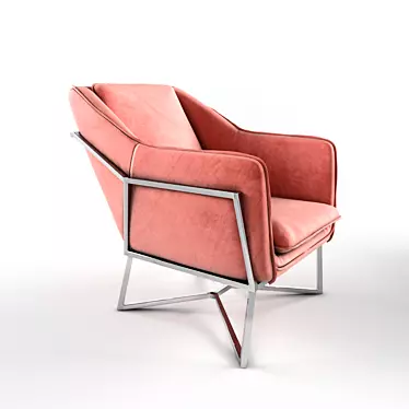 Luxurious Pink Velvet Armchair: Richmond Interiors Aurelia 3D model image 1 