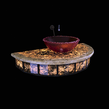 Corona White Handcrafted Marble Sink 3D model image 1 