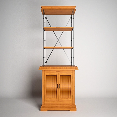 Modern Wood Bookcase: 3D Model & Textures 3D model image 1 