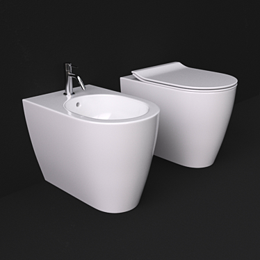 Stylish Scarabeo Moon WC & Bidet 3D model image 1 