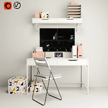 Efficient Workstation Package by Ikea 3D model image 1 