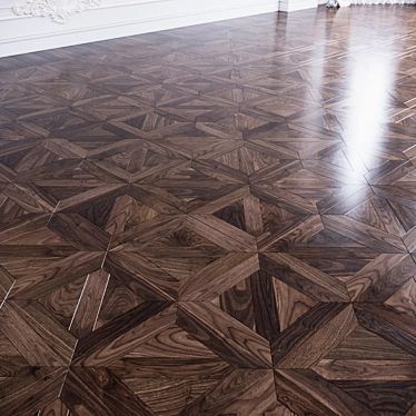 Elegant Walnut Flooring: Coswick Langeais 3D model image 1 